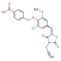 4-(2-chloro-4-{[(5E)-2,4-dioxo-3-(prop-2-yn-1-yl)-1,3-thiazolidin-5-ylidene]methyl}-6-methoxyphenoxymethyl)benzoic acid