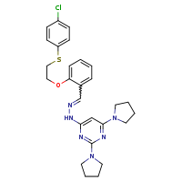 4-[(2E)-2-[(2-{2-[(4-chlorophenyl)sulfanyl]ethoxy}phenyl)methylidene]hydrazin-1-yl]-2,6-bis(pyrrolidin-1-yl)pyrimidine