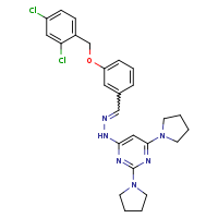 4-[(2E)-2-({3-[(2,4-dichlorophenyl)methoxy]phenyl}methylidene)hydrazin-1-yl]-2,6-bis(pyrrolidin-1-yl)pyrimidine