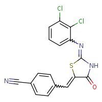 4-{[(2E,5E)-2-[(2,3-dichlorophenyl)imino]-4-oxo-1,3-thiazolidin-5-ylidene]methyl}benzonitrile