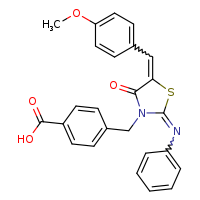 4-{[(2E,5E)-5-[(4-methoxyphenyl)methylidene]-4-oxo-2-(phenylimino)-1,3-thiazolidin-3-yl]methyl}benzoic acid