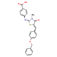 4-{[(2E,5Z)-5-{[4-(benzyloxy)phenyl]methylidene}-3-methyl-4-oxo-1,3-thiazolidin-2-ylidene]amino}benzoic acid