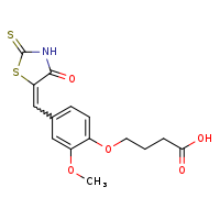 4-(2-methoxy-4-{[(5E)-4-oxo-2-sulfanylidene-1,3-thiazolidin-5-ylidene]methyl}phenoxy)butanoic acid