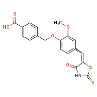 4-(2-methoxy-4-{[(5E)-4-oxo-2-sulfanylidene-1,3-thiazolidin-5-ylidene]methyl}phenoxymethyl)benzoic acid