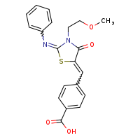 4-{[(2Z,5Z)-3-(2-methoxyethyl)-4-oxo-2-(phenylimino)-1,3-thiazolidin-5-ylidene]methyl}benzoic acid