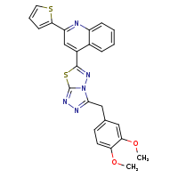 4-{3-[(3,4-dimethoxyphenyl)methyl]-[1,2,4]triazolo[3,4-b][1,3,4]thiadiazol-6-yl}-2-(thiophen-2-yl)quinoline