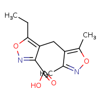 4-[(3,5-dimethyl-1,2-oxazol-4-yl)methyl]-5-ethyl-1,2-oxazole-3-carboxylic acid