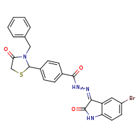 4-(3-benzyl-4-oxo-1,3-thiazolidin-2-yl)-N'-[(3Z)-5-bromo-2-oxo-1H-indol-3-ylidene]benzohydrazide