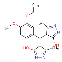 4-[(3-ethoxy-4-methoxyphenyl)(3-hydroxy-5-methyl-4H-pyrazol-4-yl)methyl]-5-methyl-4H-pyrazol-3-ol
