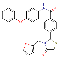 4-[3-(furan-2-ylmethyl)-4-oxo-1,3-thiazolidin-2-yl]-N-(4-phenoxyphenyl)benzamide