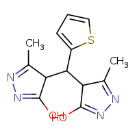 4-[(3-hydroxy-5-methyl-4H-pyrazol-4-yl)(thiophen-2-yl)methyl]-5-methyl-4H-pyrazol-3-ol