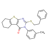 4-(3-methylphenyl)-5-[(2-phenylethyl)sulfanyl]-8-thia-4,6-diazatricyclo[7.4.0.0²,?]trideca-1(9),2(7),5-trien-3-one