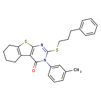 4-(3-methylphenyl)-5-[(3-phenylpropyl)sulfanyl]-8-thia-4,6-diazatricyclo[7.4.0.0²,?]trideca-1(9),2(7),5-trien-3-one