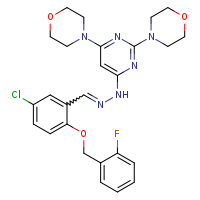 4-{4-[(2E)-2-({5-chloro-2-[(2-fluorophenyl)methoxy]phenyl}methylidene)hydrazin-1-yl]-6-(morpholin-4-yl)pyrimidin-2-yl}morpholine