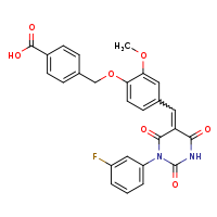 4-(4-{[(5E)-1-(3-fluorophenyl)-2,4,6-trioxo-1,3-diazinan-5-ylidene]methyl}-2-methoxyphenoxymethyl)benzoic acid