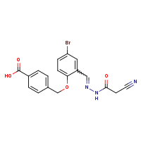 4-{4-bromo-2-[(Z)-[(2-cyanoacetamido)imino]methyl]phenoxymethyl}benzoic acid