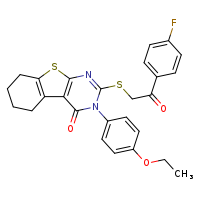 4-(4-ethoxyphenyl)-5-{[2-(4-fluorophenyl)-2-oxoethyl]sulfanyl}-8-thia-4,6-diazatricyclo[7.4.0.0²,?]trideca-1(9),2(7),5-trien-3-one