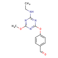 4-{[4-(ethylamino)-6-methoxy-1,3,5-triazin-2-yl]oxy}benzaldehyde