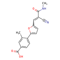 4-{5-[(1E)-2-cyano-2-(methylcarbamoyl)eth-1-en-1-yl]furan-2-yl}-3-methylbenzoic acid