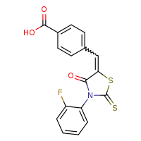 4-{[(5Z)-3-(2-fluorophenyl)-4-oxo-2-sulfanylidene-1,3-thiazolidin-5-ylidene]methyl}benzoic acid