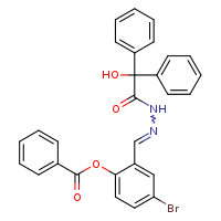 4-bromo-2-[(E)-[(2-hydroxy-2,2-diphenylacetamido)imino]methyl]phenyl benzoate