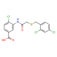 4-chloro-3-(2-{[(2,4-dichlorophenyl)methyl]sulfanyl}acetamido)benzoic acid