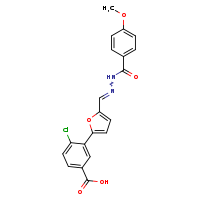 4-chloro-3-{5-[(E)-{[(4-methoxyphenyl)formamido]imino}methyl]furan-2-yl}benzoic acid