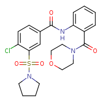 4-chloro-N-[2-(morpholine-4-carbonyl)phenyl]-3-(pyrrolidine-1-sulfonyl)benzamide