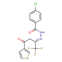 4-chloro-N'-[(2Z)-1,1,1-trifluoro-4-oxo-4-(thiophen-3-yl)butan-2-ylidene]benzohydrazide