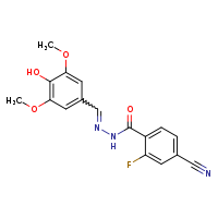 4-cyano-2-fluoro-N'-[(E)-(4-hydroxy-3,5-dimethoxyphenyl)methylidene]benzohydrazide