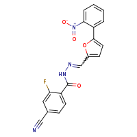 4-cyano-2-fluoro-N'-[(E)-[5-(2-nitrophenyl)furan-2-yl]methylidene]benzohydrazide