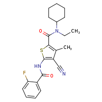 4-cyano-N-cyclohexyl-N-ethyl-5-(2-fluorobenzamido)-3-methylthiophene-2-carboxamide