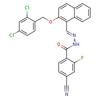 4-cyano-N'-[(E)-{2-[(2,4-dichlorophenyl)methoxy]naphthalen-1-yl}methylidene]-2-fluorobenzohydrazide
