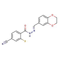 4-cyano-N'-[(E)-2,3-dihydro-1,4-benzodioxin-6-ylmethylidene]-2-fluorobenzohydrazide