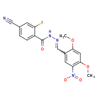 4-cyano-N'-[(E)-(2,4-dimethoxy-5-nitrophenyl)methylidene]-2-fluorobenzohydrazide