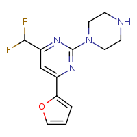 4-(difluoromethyl)-6-(furan-2-yl)-2-(piperazin-1-yl)pyrimidine