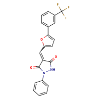 (4E)-1-phenyl-4-({5-[3-(trifluoromethyl)phenyl]furan-2-yl}methylidene)pyrazolidine-3,5-dione