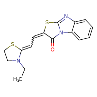 (4E)-4-{2-[(2Z)-3-ethyl-1,3-thiazolidin-2-ylidene]ethylidene}-5-thia-2,7-diazatricyclo[6.4.0.0²,?]dodeca-1(12),6,8,10-tetraen-3-one