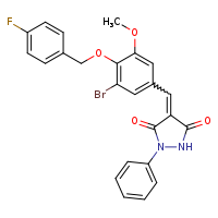 (4E)-4-({3-bromo-4-[(4-fluorophenyl)methoxy]-5-methoxyphenyl}methylidene)-1-phenylpyrazolidine-3,5-dione