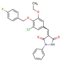 (4E)-4-({3-chloro-5-ethoxy-4-[(4-fluorophenyl)methoxy]phenyl}methylidene)-1-phenylpyrazolidine-3,5-dione