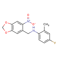 4-fluoro-2-methyl-N-[(6-nitro-2H-1,3-benzodioxol-5-yl)methyl]aniline