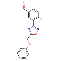 4-fluoro-3-[5-(phenoxymethyl)-1,2,4-oxadiazol-3-yl]benzaldehyde