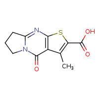 4-methyl-2-oxo-6-thia-1,8-diazatricyclo[7.3.0.0³,?]dodeca-3(7),4,8-triene-5-carboxylic acid