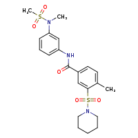 4-methyl-N-[3-(N-methylmethanesulfonamido)phenyl]-3-(piperidine-1-sulfonyl)benzamide