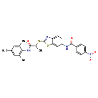 4-nitro-N-[2-({1-[(2,4,6-trimethylphenyl)carbamoyl]ethyl}sulfanyl)-1,3-benzothiazol-6-yl]benzamide
