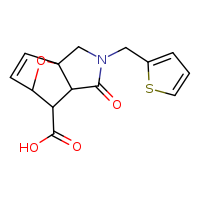 4-oxo-3-[(thiophen-2-yl)methyl]-10-oxa-3-azatricyclo[5.2.1.0¹,?]dec-8-ene-6-carboxylic acid