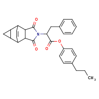 4-propylphenyl 2-{3,5-dioxo-4-azatetracyclo[5.3.2.0²,?.0?,¹?]dodec-11-en-4-yl}-3-phenylpropanoate