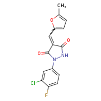 (4Z)-1-(3-chloro-4-fluorophenyl)-4-[(5-methylfuran-2-yl)methylidene]pyrazolidine-3,5-dione