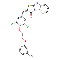 (4Z)-4-({3,5-dichloro-4-[2-(3-methylphenoxy)ethoxy]phenyl}methylidene)-5-thia-2,7-diazatricyclo[6.4.0.0²,?]dodeca-1(12),6,8,10-tetraen-3-one