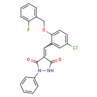 (4Z)-4-({5-chloro-2-[(2-fluorophenyl)methoxy]phenyl}methylidene)-1-phenylpyrazolidine-3,5-dione